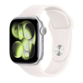 Apple Watch Series 11, 42 mm, Silver Aluminum Light Blush Sport Band M/L